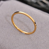 Glossy ring stainless steel, fashionable accessory, European style, does not fade, simple and elegant design, 18 carat