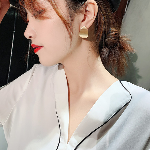 925 silver needle metal design earrings irregular circle geometric stud earrings for women exaggerated retro cold style earrings