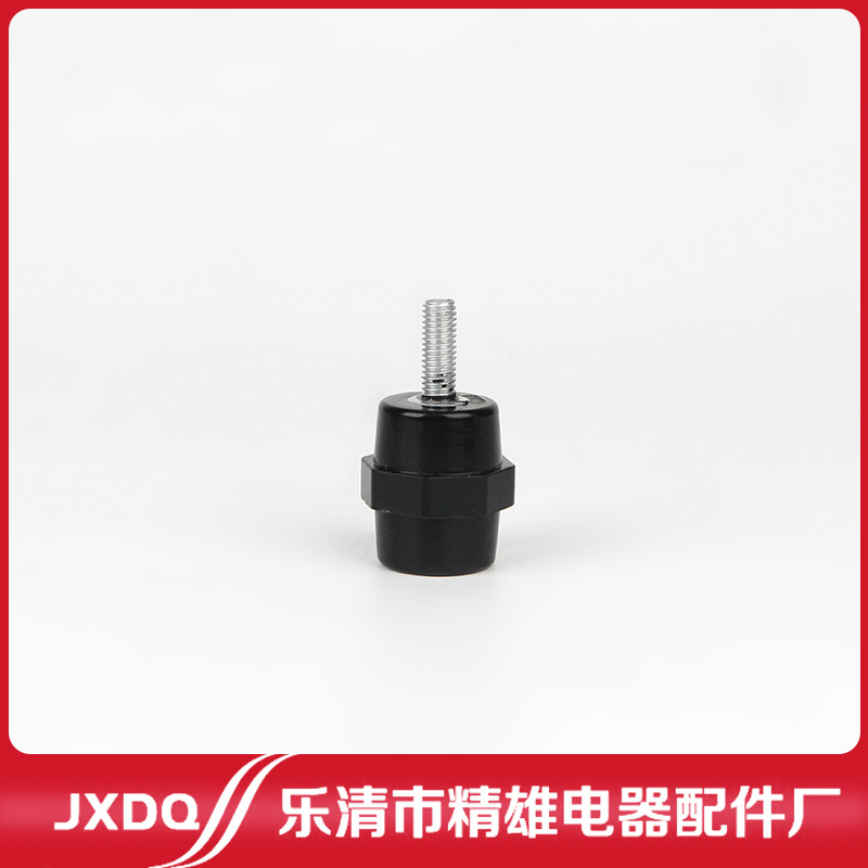 厂家直供 黑色带杆绝缘子单杆38X33 新能源绝缘柱 一头螺柱绝缘子