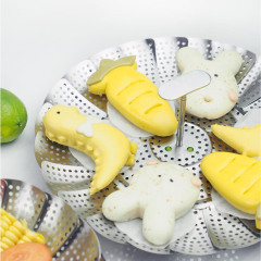 Color boxed stainless steel versatile steamer, retractable handle folding steamer, steamer tray, telescopic steaming rack set