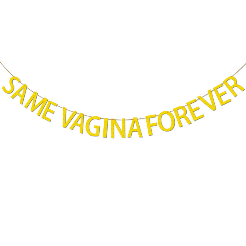 Boda compromiso cadena bandera solo partido decoración suministros guirnalda misma vagina para siempre Glitter pull bandera