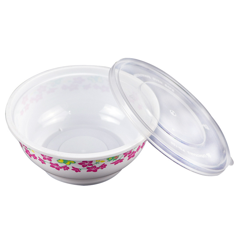 Tazón desechable Tazón de cártamo grueso de plástico Tazón de embalaje Boda Hogar redondo Fiambrera comercial Polvo de hielo Tazón duro Tazón de sopa