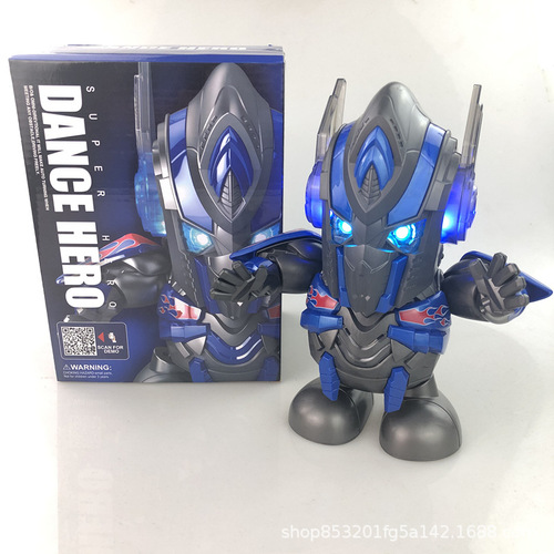 Cross-border hot-selling same version dancing Iron Man wasp spider music lights electric dancing robot toy