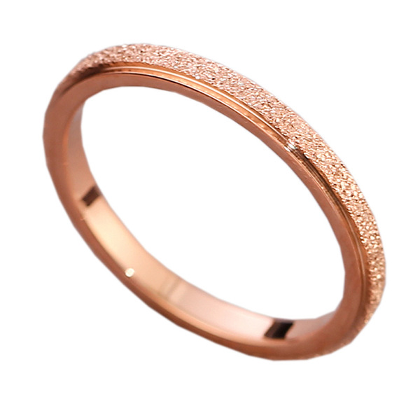 Matte fashionable golden ring stainless steel