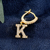 Fashionable small earrings with letters, European style, English letters, internet celebrity