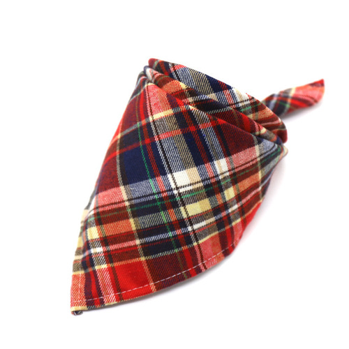 Cross-border 2024 maternal and child products Scottish style cotton baby scarf plaid triangle scarf children's large saliva towel