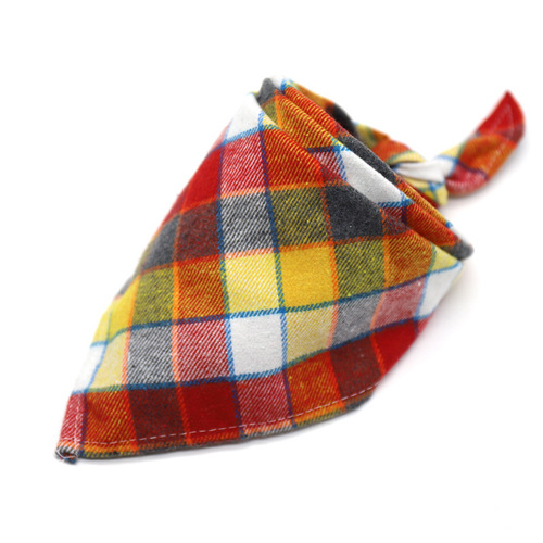 Cross-border 2024 maternal and child products Scottish style cotton baby scarf plaid triangle scarf children's large saliva towel