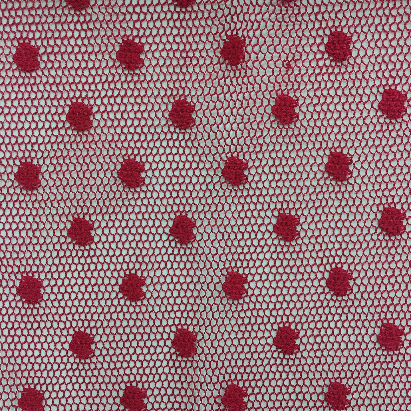 Suministro directo de fábrica poliéster no elástico jacquard malla tridimensional pequeño punto tela de encaje multicolor en stock al por mayor textil
