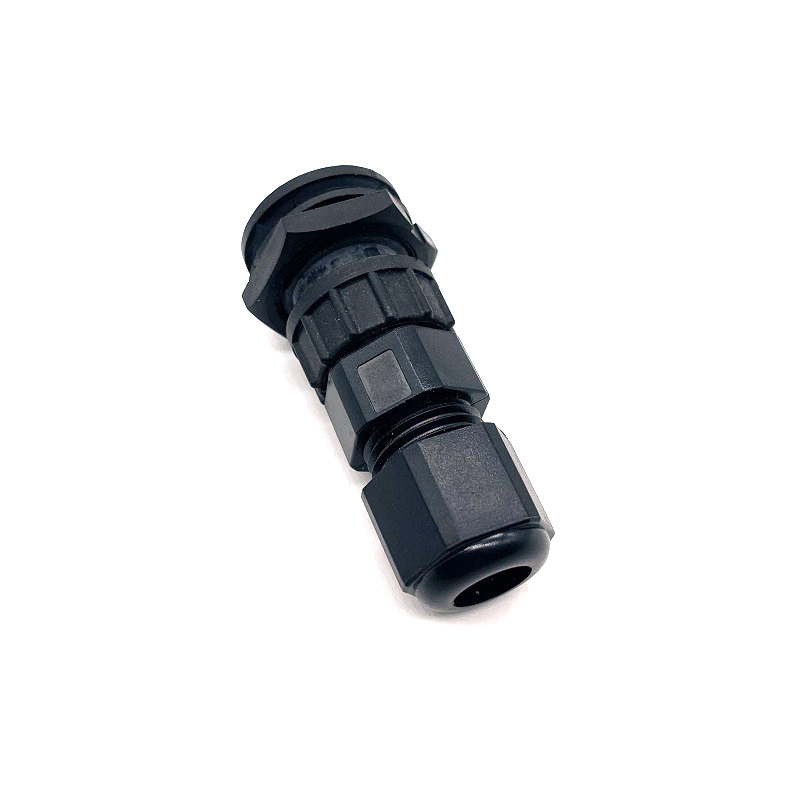 M16防S头镀黑10PIN母头 M16航空头10P母座