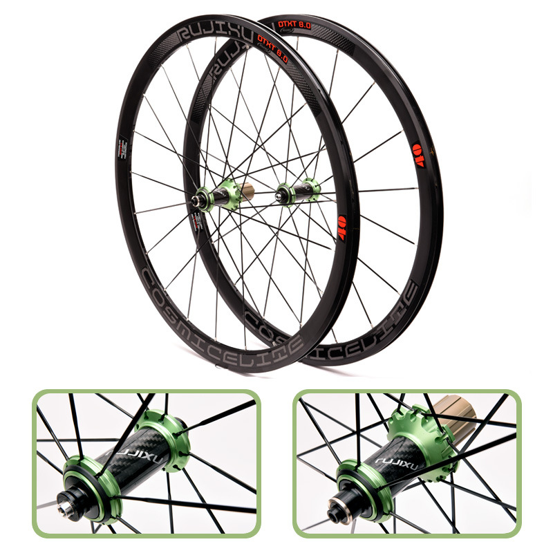 Ultra-ligero 120 Rang 700c viento romper 40mm Contador-cursor tubo de fibra de carbono flor tambor carretera bicicleta rueda conjunto V/c freno
