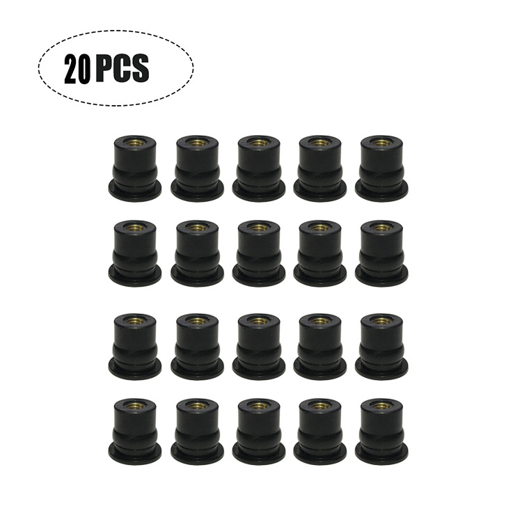 Venta caliente modelo privado M4M5M6 tuerca de pozo de goma 5mm universal motocicleta parabrisas tuerca de latón 0,8