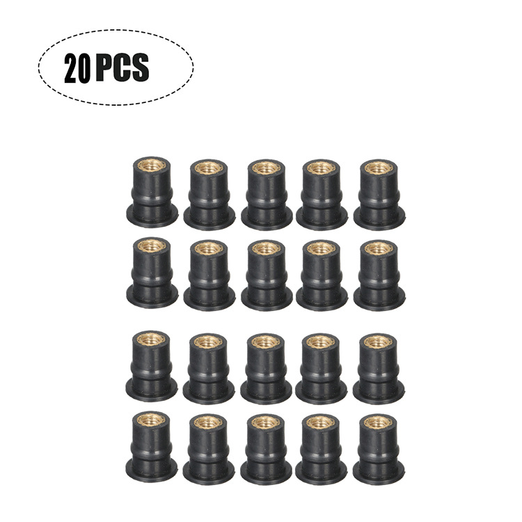 Venta caliente modelo privado M4M5M6 tuerca de pozo de goma 5mm universal motocicleta parabrisas tuerca de latón 0,8