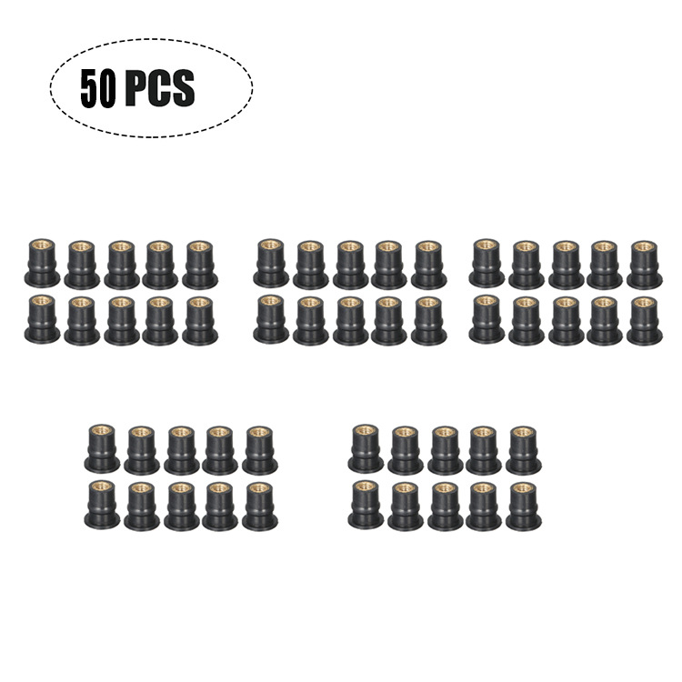 Venta caliente modelo privado M4M5M6 tuerca de pozo de goma 5mm universal motocicleta parabrisas tuerca de latón 0,8