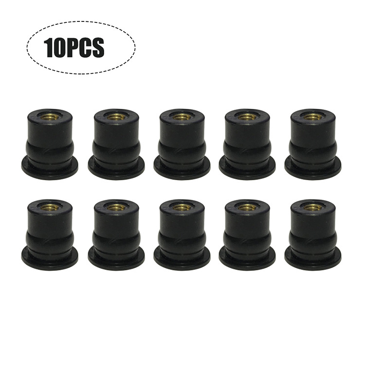 Venta caliente modelo privado M4M5M6 tuerca de pozo de goma 5mm universal motocicleta parabrisas tuerca de latón 0,8