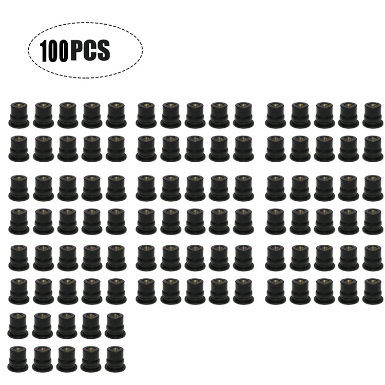 Venta caliente modelo privado M4M5M6 tuerca de pozo de goma 5mm universal motocicleta parabrisas tuerca de latón 0,8
