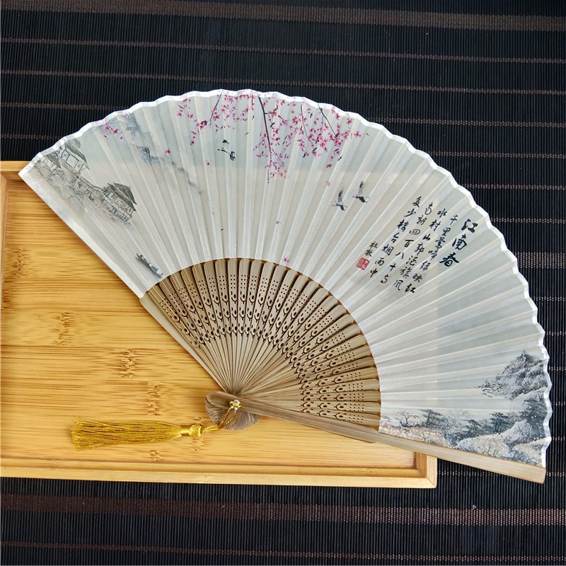 Nuevo estilo japonés de 6 pulgadas ventilador de estilo chino Zen kimono ventilador de impresión y teñido ventilador de estilo antiguo erudito pequeño ventilador Masculino