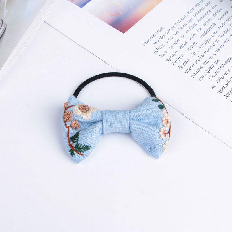 DIY bordado hecho a mano material paquete pelo lazo horquilla bordado kit de costura necesidad de ser auto-bordado