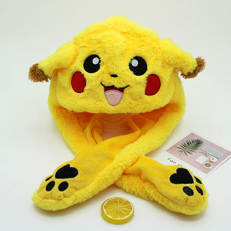 Встряхните ту же шляпу, женская сеть, красная шапка, которая двигает ушами, дикий милый Пикачу теплая шляпа