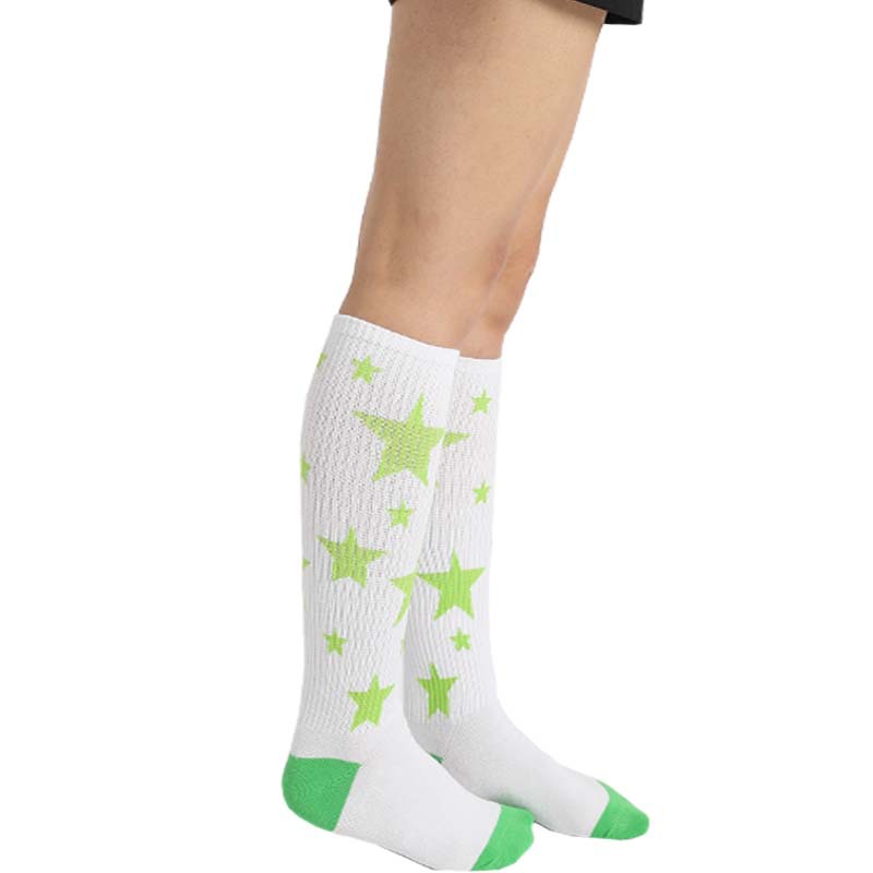 Arco Iris a rayas calcetines de media pantorrilla de espesor medio calcetines de algodón hasta la rodilla de las mujeres tamaño libre copsplay desfile de moda Calcetines