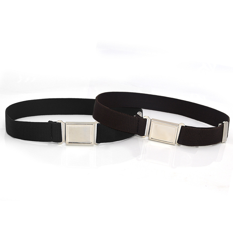 Suministro transfronterizo cinturón infantil niños y niñas imán decorativo hebilla elástico cinturón elástico multicolor opcional