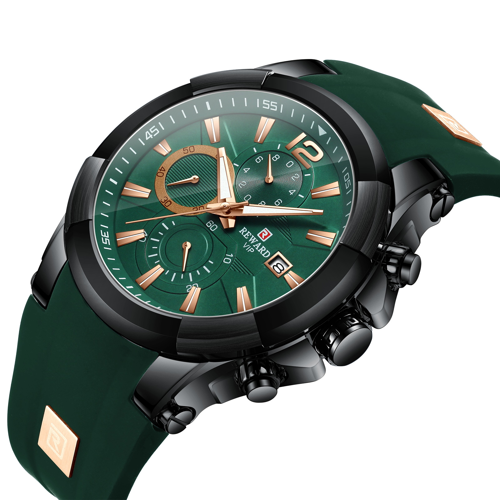 REWARD silicone strap waterproof sports Men's Watch cross-border multi-function watch 24 hours Chronograph