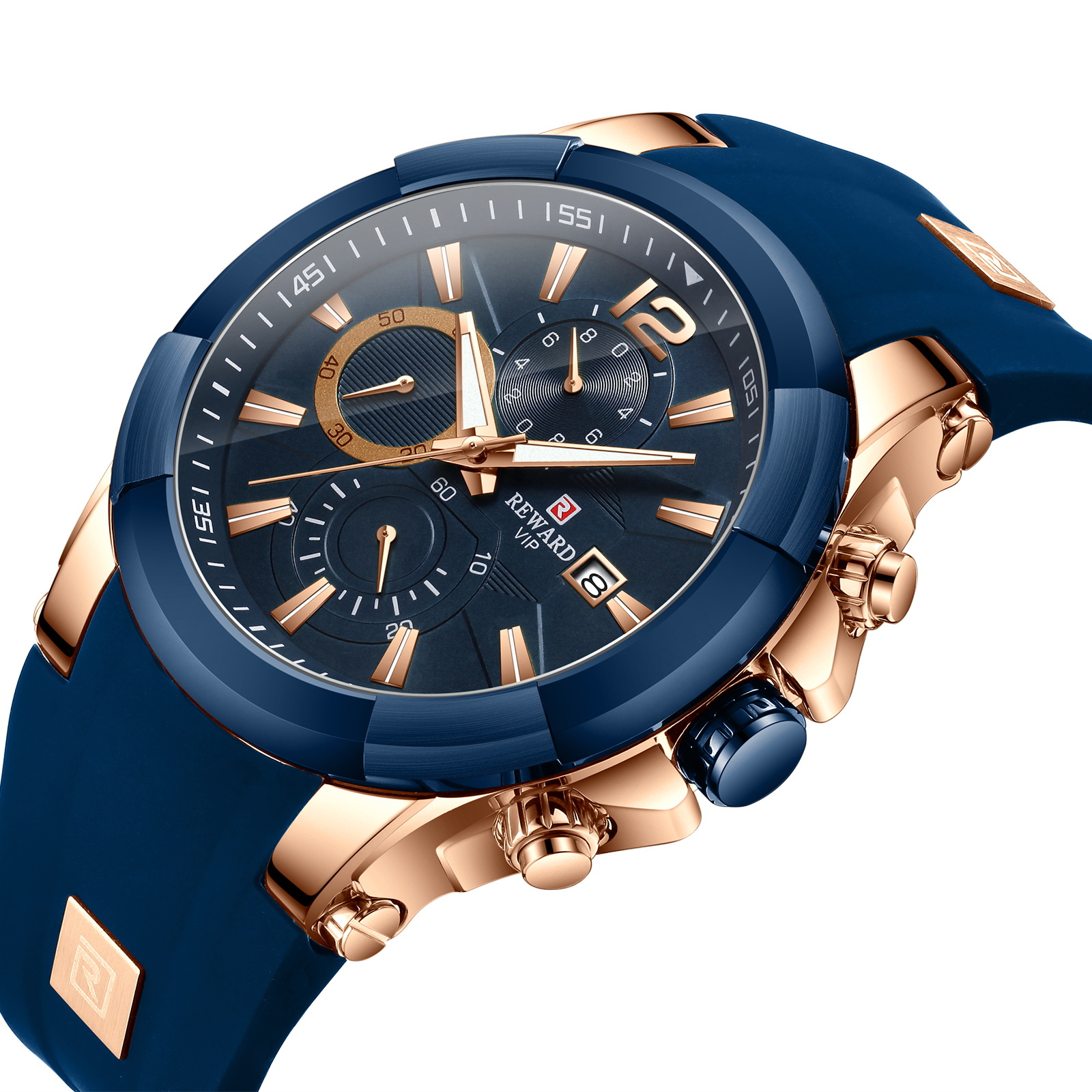 REWARD silicone strap waterproof sports Men's Watch cross-border multi-function watch 24 hours Chronograph