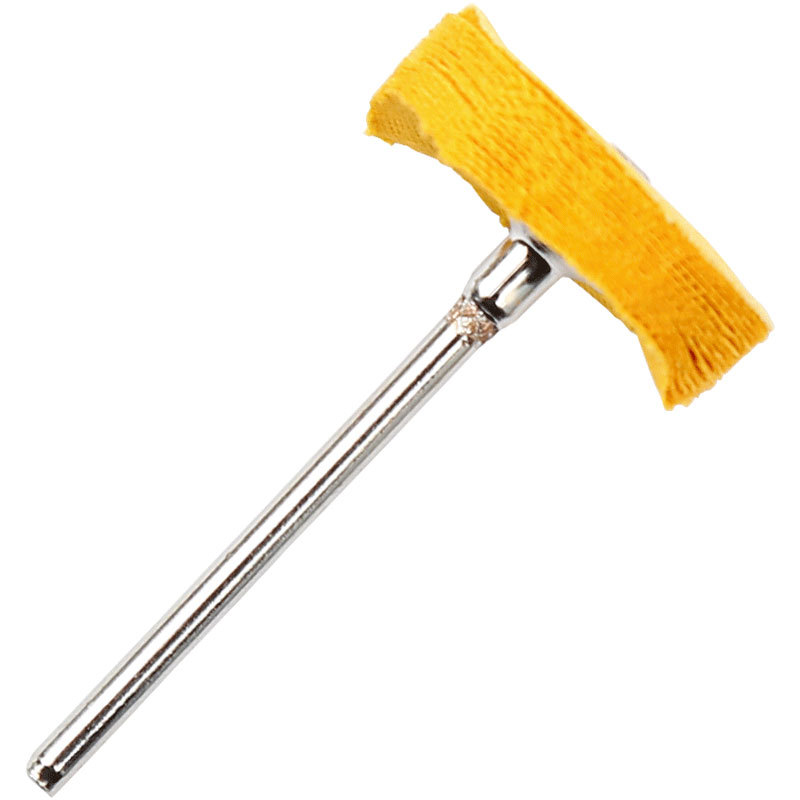 电磨吊磨机带柄T型抛光轮 打磨布轮 玉石翡翠琥珀首饰 白黄色布轮