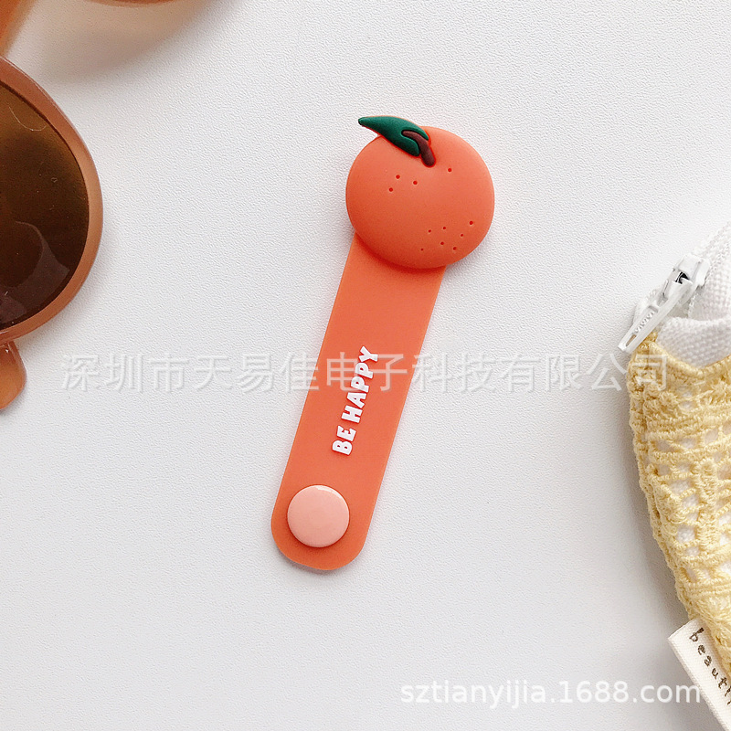 Japonés y coreano creativo Snap auricular cable organizador cable de datos fijo Winder lindo dibujos animados silicona Winder