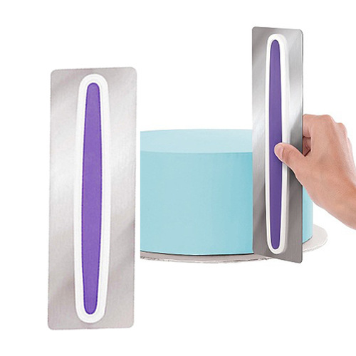 Plastic handle stainless steel butter scraper, fondant cake smoothing shape decoration tool, baking scraper cake tool