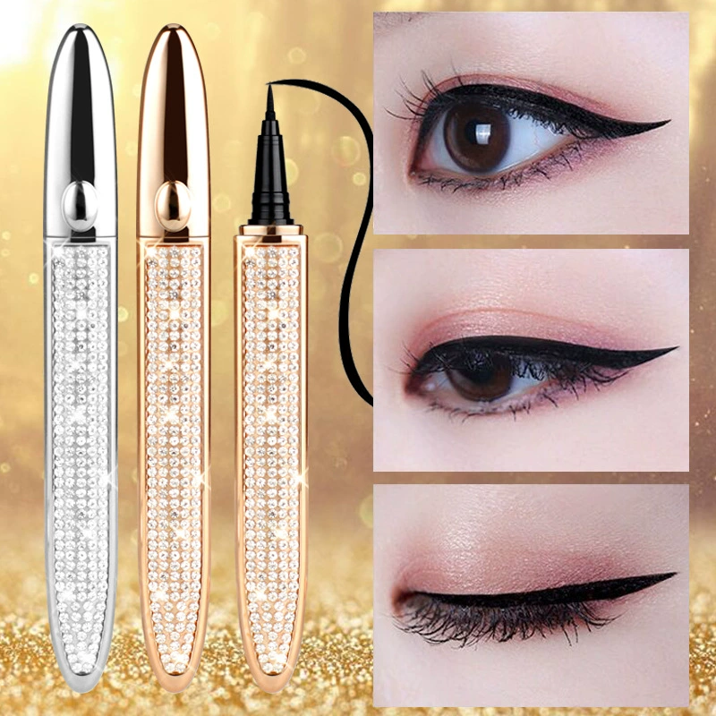 Liquid eyeliner pen, waterproof long‑lasting primer effect, smudge‑proof, beginner‑friendly, gold/silver