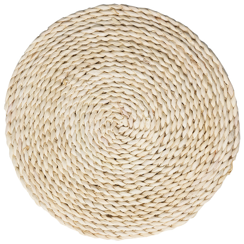 Estera tejida a mano de estilo japonés estera de paja de cáscara de maíz estera tazón estera juego de té estera de aislamiento térmico estera engrosada estera de la placa