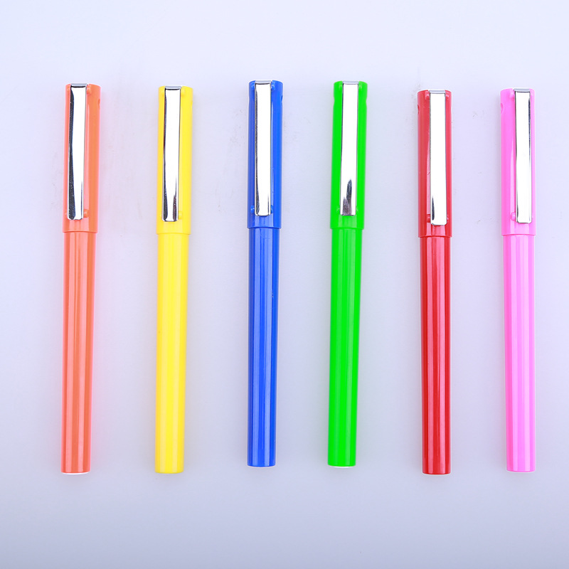 Nuevo bolígrafo neutro de plástico esmerilado bala de color 0.5mm personalizado logotipo imprimible