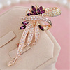 High-end purple brooch, pin, crystal, accessory lapel pin, Korean style, wholesale