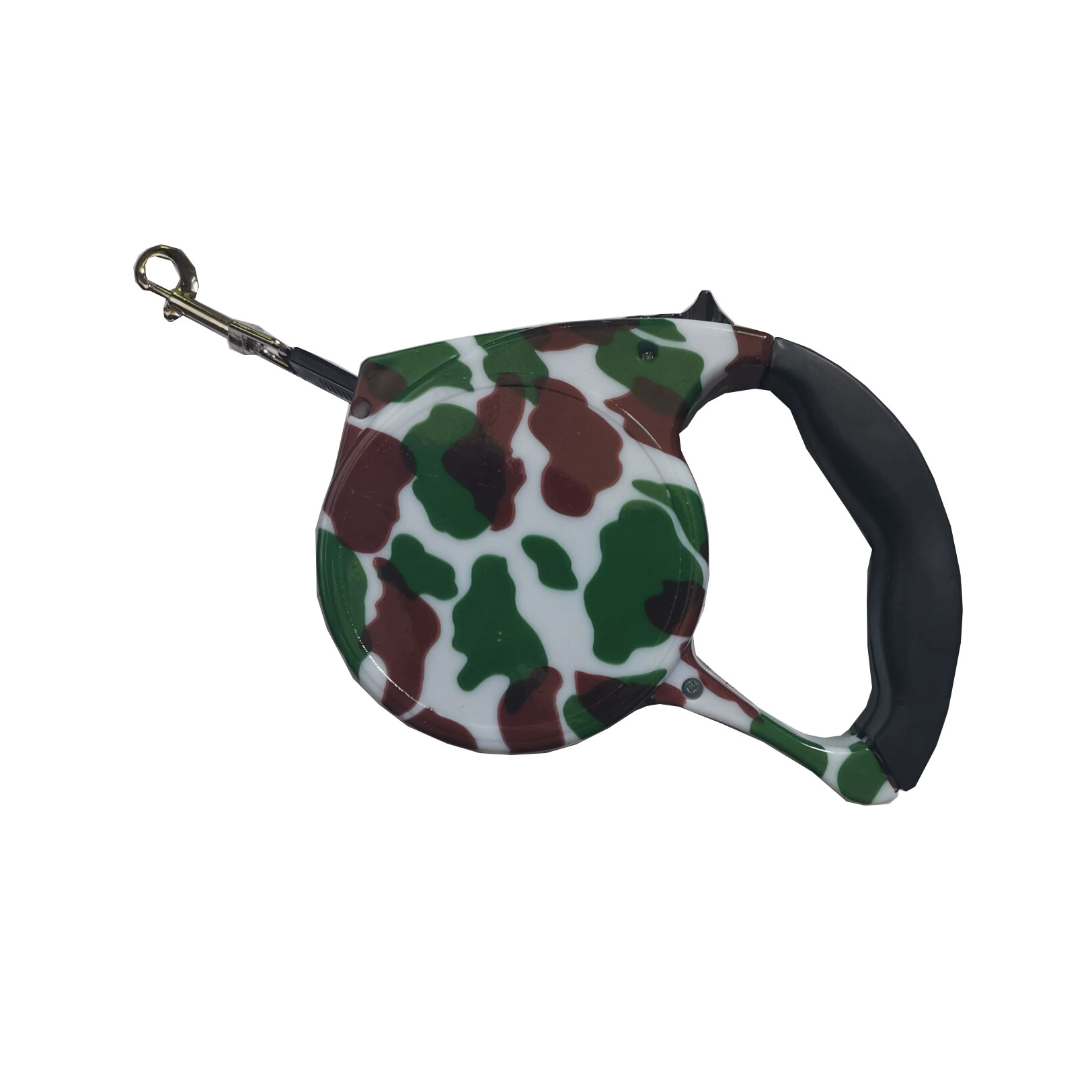 retractable pet leash, 5 m flat webbing, tpe+pp handle & nickel hook, reflective, 35 kg