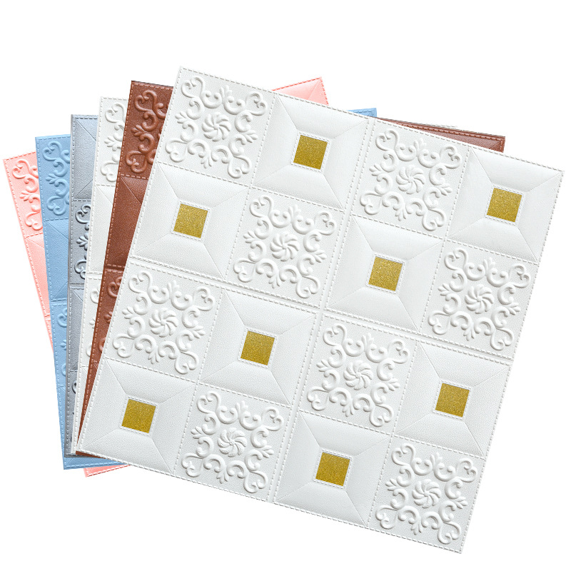 3D Stereo Wall Stickers Self-Adhesive Wallpaper Wallpaper Bedroom Ceiling Ceiling Foam Soft Bag Living Room Background Decorative Stickers