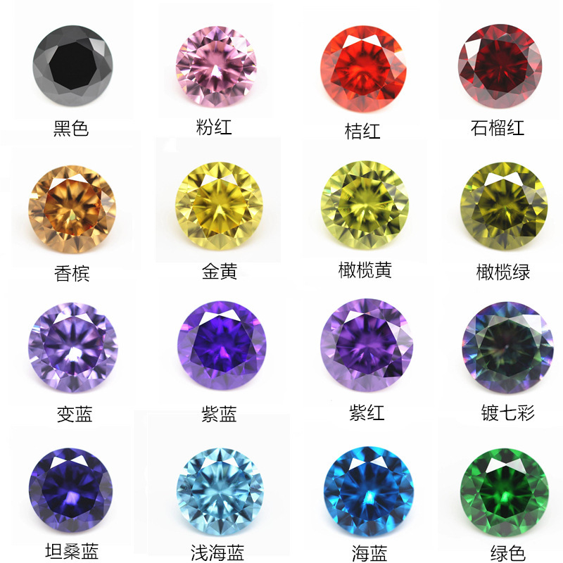 Factory Direct Sales 5A Round White Colorfuled Zircon Loose Stone Artificial Diamond Synthetic Cz Hao Stone Super Hard Anti-Scratch
