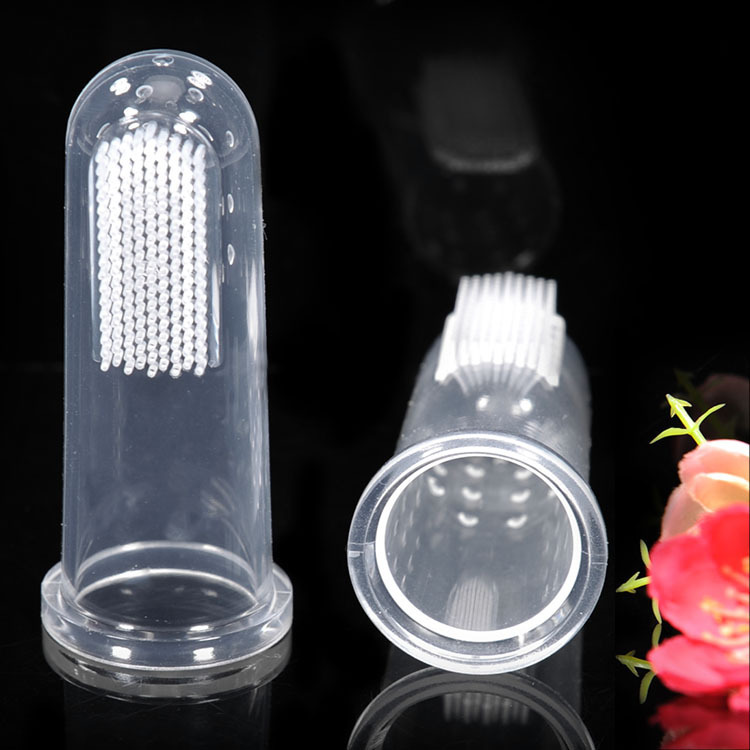 Dog And Cat Finger Toothbrush Pet Oral Cleaning Care Transparent Silicone Finger Cot Brush Pet Store