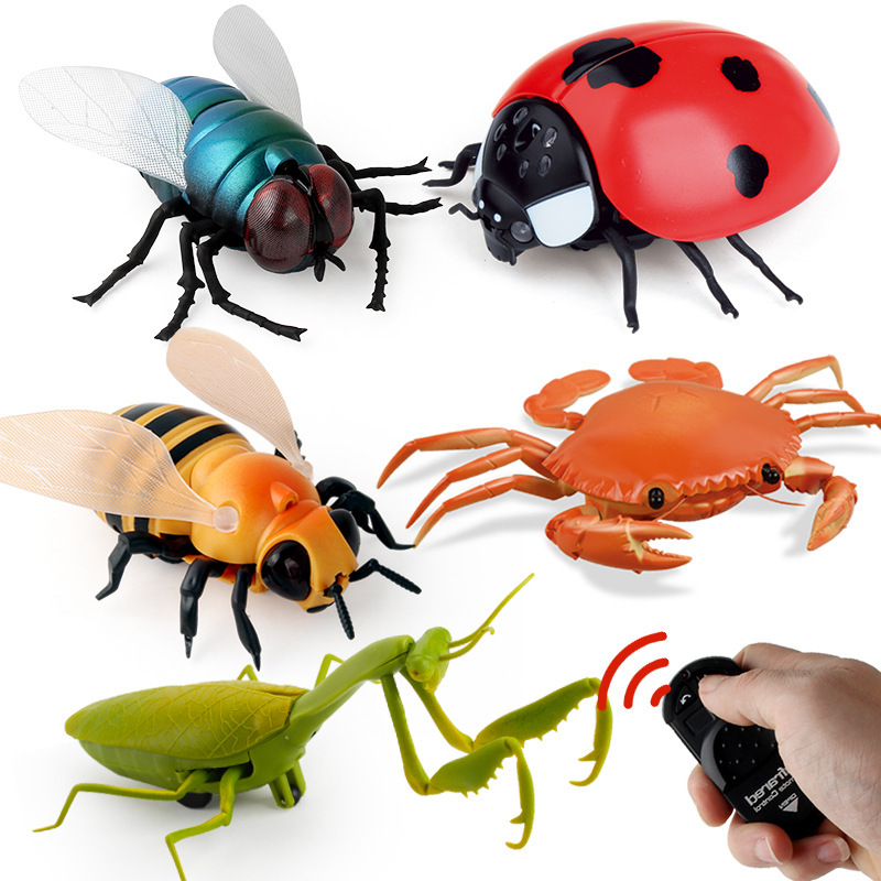 Electric remote control simulation infrared remote control insect fly bee ladybug crab mantis mouse trick toy