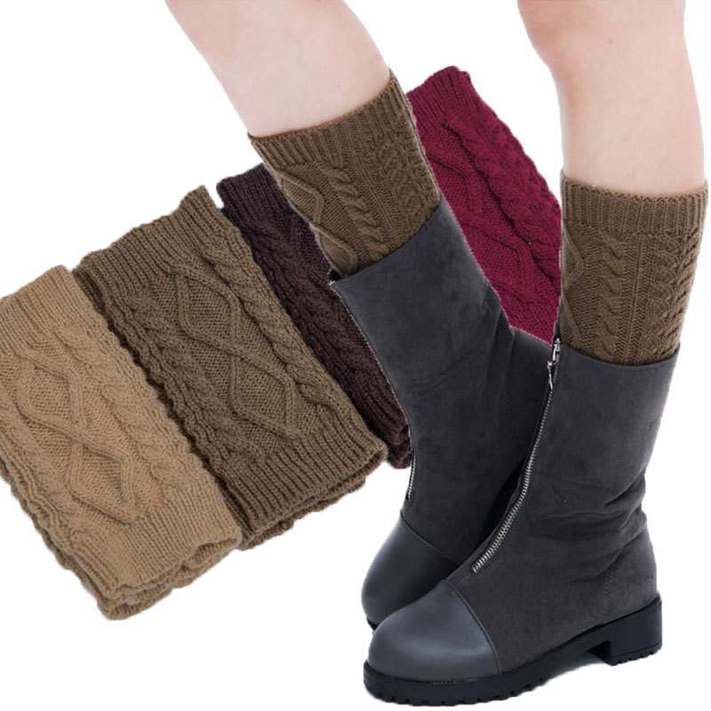 Keep warm demi-season solid color colored woolen gaiters
