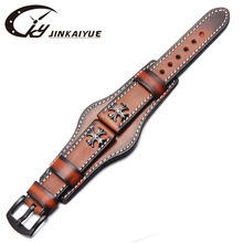 牛皮复古表带 手工擦色手表链底托款式牛皮表带手表配件18 20 22