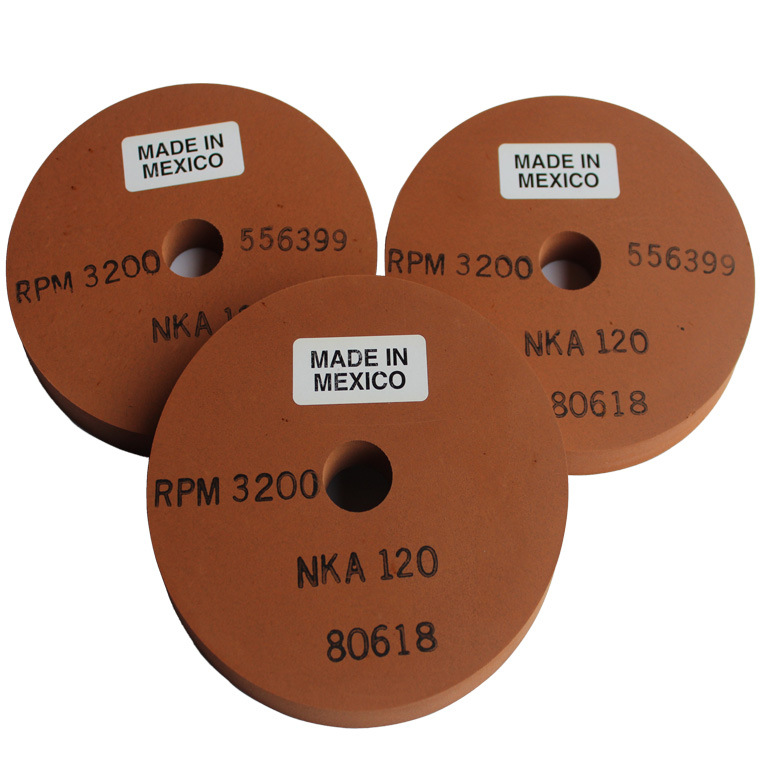 进口现货NKA墨西哥胶砂轮拉线轮表带表壳胶轮胶砂轮橡胶拉丝轮6寸