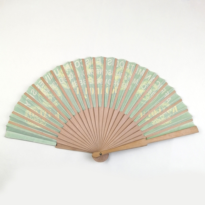 Abanico Publicitario de Madera Español de 23 cm, Abanico Plegable de Madera con Tela Estampada, Cuadrado de 24 cm, Cuadrado de 18 cm, Cuadrado de 16 cm
