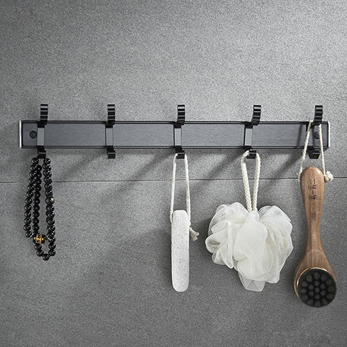 Factory direct supply non-perforated clothes hook clothes hook single hook black hook hook kitchen and bathroom pendant bathroom coat hook