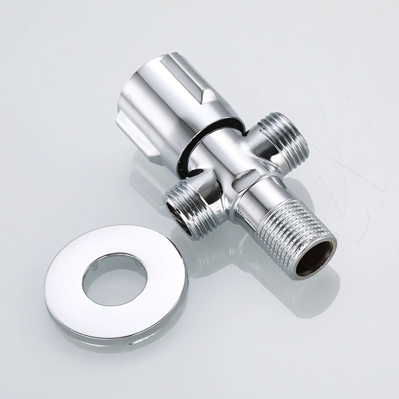 Faao Bathroom Brass Thickened One Inlet Two Outlet Angle Valve Water Heater Toilet General Standard 4-Port Triangle Valve