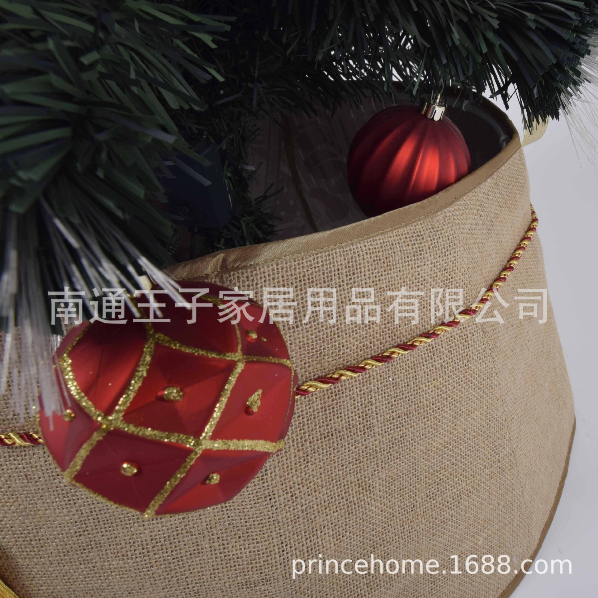 Three-dimensional Linen Tassel Foldable Christmas Holiday Holiday Party Decoration Tree Skirt Christmas Decoration Tree Collar 5