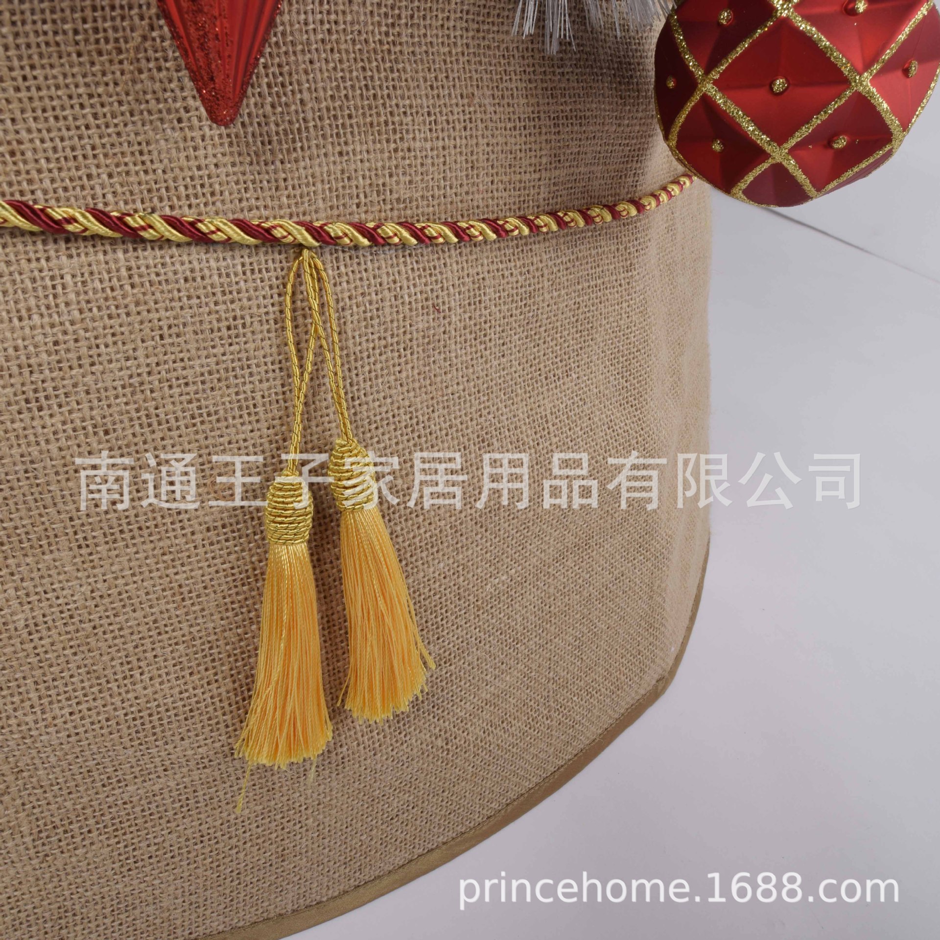 Three-dimensional Linen Tassel Foldable Christmas Holiday Holiday Party Decoration Tree Skirt Christmas Decoration Tree Collar 3