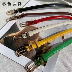 女性用ベルト、装飾ドレス、セーター、細いベルト、レディース多用途ピンバックルPUベルト、韓国風パンツベルト、軽い高級感