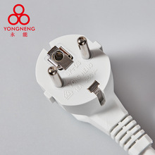 EU AC 插头欧插电源线裸尾 2米1平方三线白色软电源线