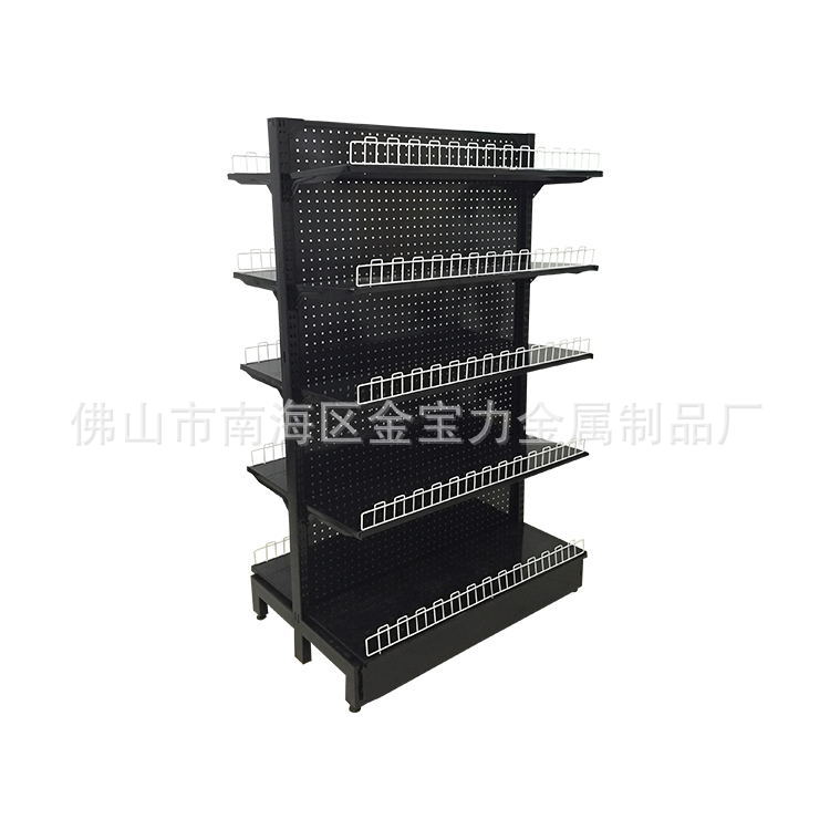 工厂批发超市货架单双面便利店洞洞板货架小卖部多功能零食展示架