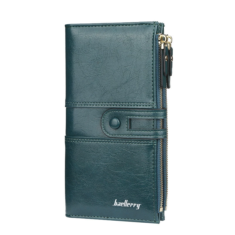 Косметичка Wallet (baellerry) длинная на молнии, натуральная кожа, ручка-ремешок, вместительная 20×11×2 см